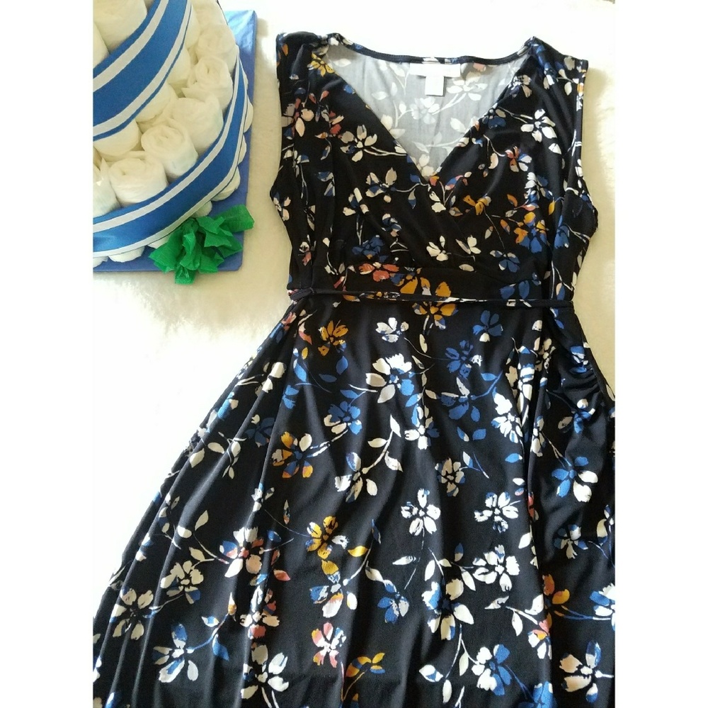 Motherhood Maternity Floral Navy Dress (A1C)